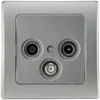 DELPHI Antennendose TV+Radio+Sat inkl. Rahmen, UP, silber Produktbild-Vorschau 1