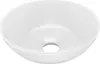 A white ceramic washbasin with a drain hole in the center, presented on a white background. Náhled obrázku produktu