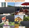Collage showing different applications of a privacy screen, including a balcony, patio, garden, and yard. Produktbild-Vorschau