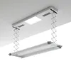 A ceiling-mounted automatic clothes drying rack with a built-in light, shown suspended from a white ceiling against a white background. Produktbild-Vorschau