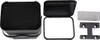 A black hanging trash can with its lid open, along with mounting accessories, is displayed against a white background. Voir les images du produit