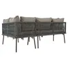 A gray outdoor sofa set with cushions, shown from a side-angle against a white background. Anteprima dell’immagine prodotto