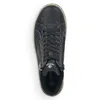 A top-down view of a black Remonte women's bootie. Voir les images du produit