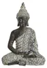 Buddha Figur betend sitzend,  24 cm in grau Silber Produktbild-Vorschau 2