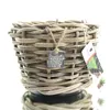 VAN DER LEEDEN DRYPOT® Rattan Pflanzgefäß Grau Ø ca. 20 cm Produktbild-Vorschau 1