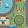 Kinder Spielteppich mit Stadtlandschaft auf Wiese in grün Produktbild-Vorschau 2