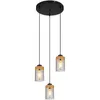 Globo Lighting závesné svietidlo kov čierny matný, drevo Náhľad obrázku produktu 1