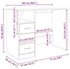 vidaXL Scrivania Artisan in rovere 102x50x76 cm Materiale Anteprima dell’immagine prodotto 7