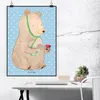 Mr. & Mrs. Panda Bild Bär Arzt DIN A1 - Blau Pastell - Produktbild-Vorschau 2