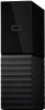 A black external hard drive is shown from a slight angle against a white background. Voir les images du produit