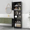 Hochschrank 190cm, freistehender Badschrank, 4 Türen, 2 Produktbild-Vorschau 6