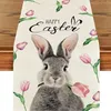 Mode Tulpe Hase Ostern Tischläufer, Saisonnal Frühling Produktbild-Vorschau 1