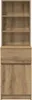 A front view of a wooden cabinet with shelves and drawers. Náhled obrázku produktu