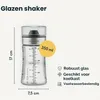 Dressing-Shaker aus Glas, 300 ml, mit Rezepten und Dosierausgießer Anteprima dell’immagine prodotto