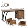 A diagram showing the dimensions of a desk and its components. Podgląd zdjęcia produktu