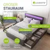 Juskys Polsterbett Lyon 140 x 200 cm mit Bettkasten, LED Produktbild-Vorschau 2