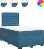 vidaXL Boxspringbett mit Matratze Blau 120x190 cm Samt Produktbild-Vorschau 1