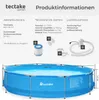 Diagram and product image of a swimming pool with technical specifications and included accessories. Náhled obrázku produktu