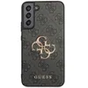 A close-up studio shot of a smartphone case with a repeating Guess logo pattern and a prominent Guess logo in the center. Produktbild-Vorschau