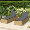 Sonnenliege Poly Rattan Braun und Dunkelgrau Produktbild-Vorschau 2