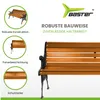 A close-up of a park bench with descriptive text and graphics highlighting its features. Náhled obrázku produktu