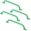 Four green climbing grips are arranged in a staggered, diagonal pattern against a white background. Náhled obrázku produktu