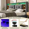 160*200CM Polsterbett Doppelbett Stauraum-Kopfteil Bett mit Produktbild-Vorschau 2