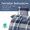 Feinbiber Bettwäsche Blau (Kariert) 2-teilig 155x220/80x80 Produktbild-Vorschau 5