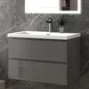80 cm Badmöbel-Set Unterschrank mit Rechteckiges Produktbild-Vorschau 1