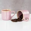 4er Set Steingut Becher 350ml Tasse Rosa Kaffeetassen Produktbild-Vorschau 6