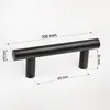 A black cabinet handle is shown with dimensions indicated by lines and text. Podgląd zdjęcia produktu