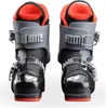 A pair of black and gray ski boots with red lining, shown from the front. Produktbild-Vorschau