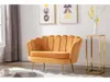 Muschelförmiges 2-Sitzer-Sofa aus senfgelbem Velours Produktbild-Vorschau 7
