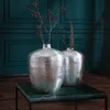 Handgearbeitetes Vasen 2er Set ORIENTAL 33cm silber mit Produktbild-Vorschau 1