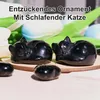 Katzenfigur aus Obsidian, Katzenstatue aus schwarzem Produktbild-Vorschau 3
