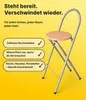 KMH® Barhocker Bill 1er-Set klappbar mit Lehne & Fußstütze Produktbild-Vorschau 3