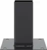 A black metal post support with a square base and four screw holes. Produktbild-Vorschau