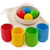 Ulanik Montessori Holzspielzeug "Bälle in Tassen. Produktbild-Vorschau 1