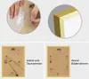 A collage of images showing details of picture frames, including how to remove protective film, corner details, and the back of two different frame types. Produktbild-Vorschau