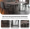 A dining table and chairs set in a modern interior setting, with close-up shots of the table legs. Produktbild-Vorschau