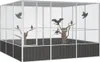 vidaXL Ptačí klec antracitová 302,5x324,5x211,5 cm Náhled obrázku produktu 1