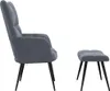 vidaXL Fauteuil relax avec pouf gris foncé velours Voir les images du produit 3