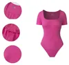 Damskie Body Modelujące Krótki Rękaw Basic Treningowe Podgląd zdjęcia produktu 2