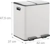 Relaxdays Mülleimer, 2 Fächer, je 15 Liter, entnehmbare Produktbild-Vorschau 4