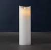 A white LED candle with a flickering flame sits on a dark surface against a dark blue background. Náhľad obrázku produktu