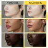 Collage showing before and after skin tone and glow effects on different skin types. Produktbild-Vorschau