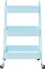 A light blue three-tier storage cart with wheels, shown against a white background. Podgląd zdjęcia produktu