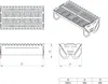Technical drawings and dimensions of a disassembled grill. Produktbild-Vorschau