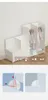 A modular closet system with clothes hanging inside, shown in a staged room setting with illustrative diagrams below. Anteprima dell’immagine prodotto