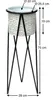 DanDiBo Tabouret à fleurs avec pot Métal Noir Blanc L 75 cm Voir les images du produit 2